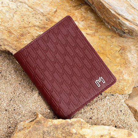 Camel Leather Burgundy / Silver