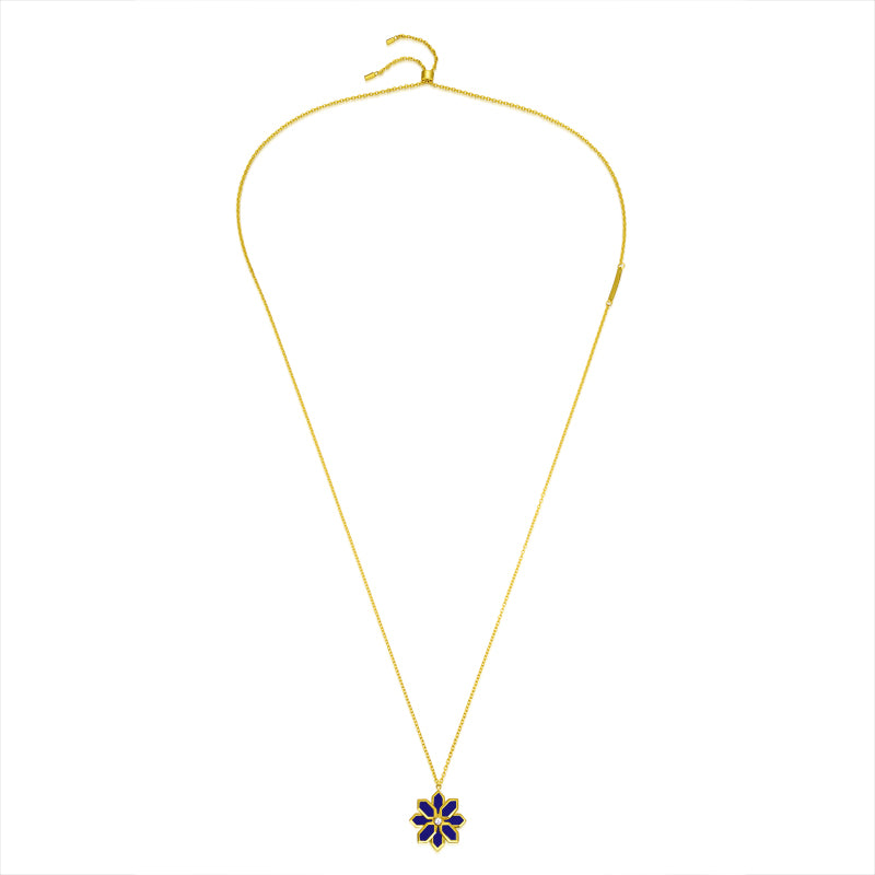 Lotus / Necklace Blue Gold