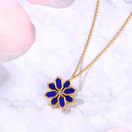 Lotus / Necklace Blue Gold