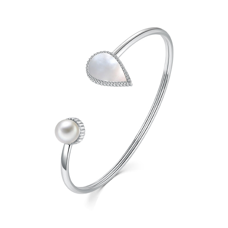 Drop / Bangle Pearl Silver