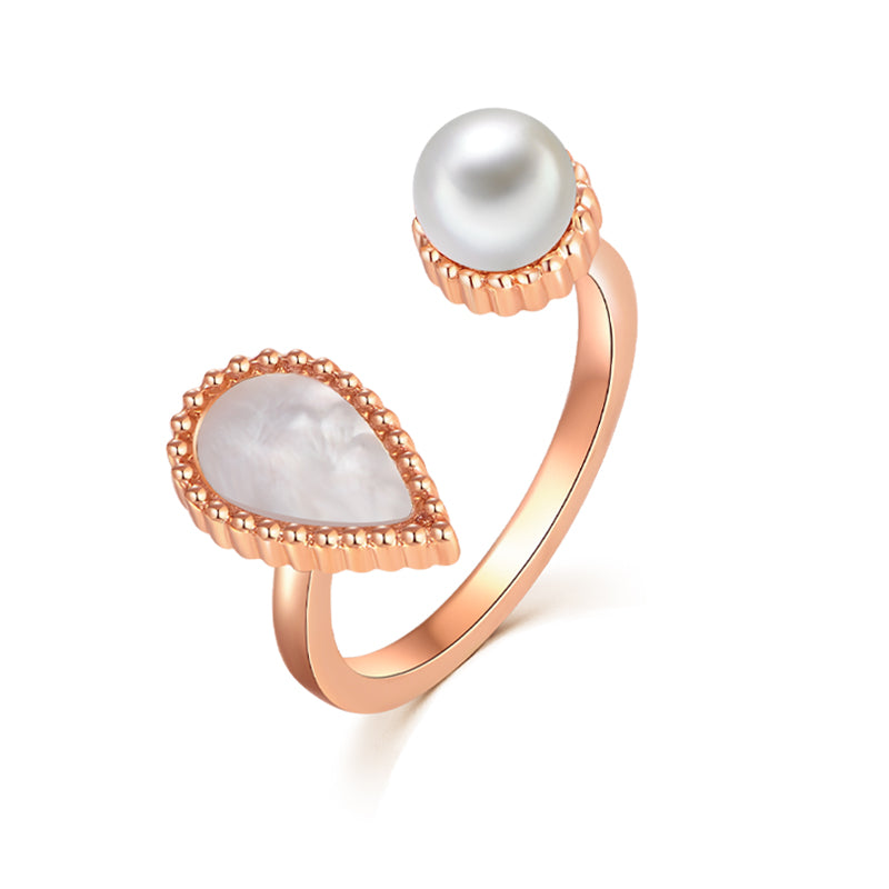 Drop / Ring Pearl Rose Gold