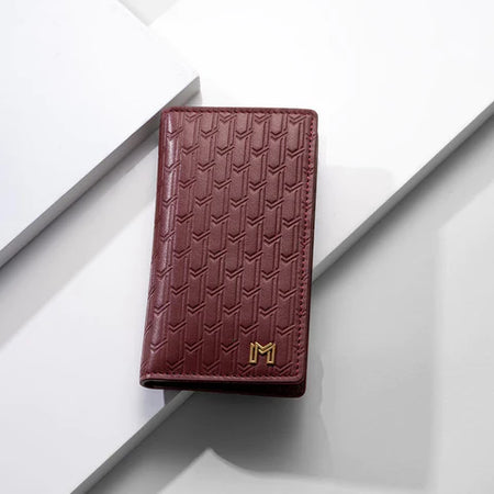 Italian Calfskin Leather Burgundy / Gold