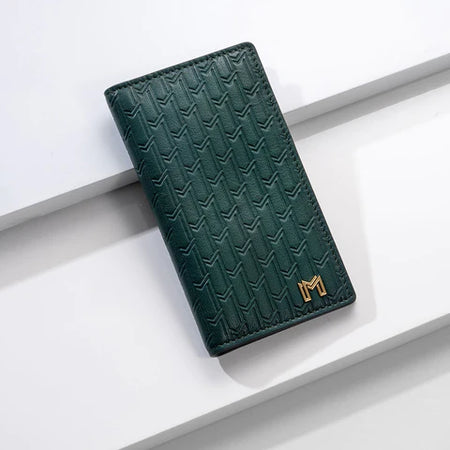 Italian Calfskin Leather Green / Gold