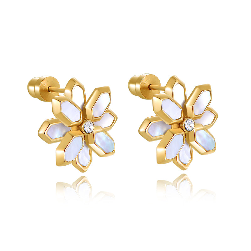 Lotus / Earrings Pearl Gold