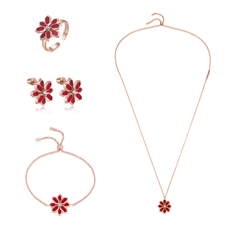 Lotus / Set Red Rose Gold