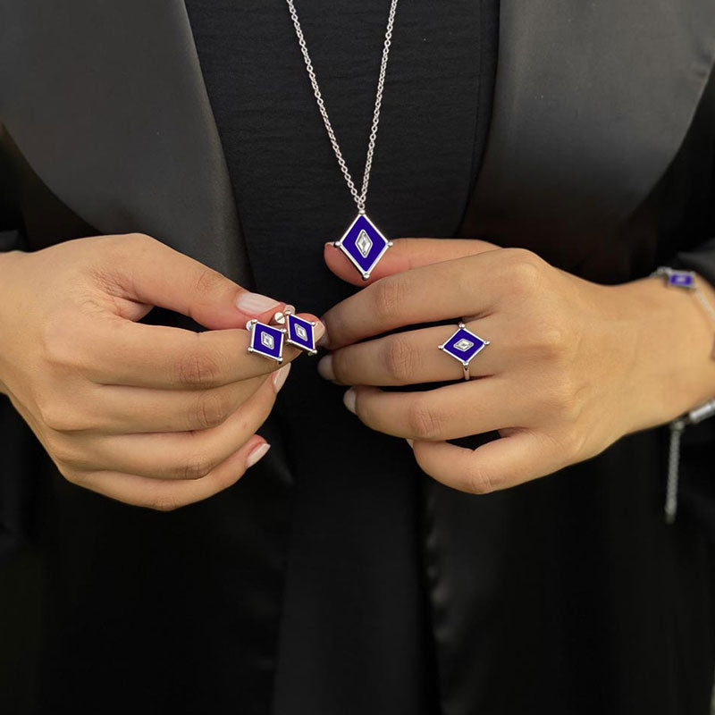 Kite / Earrings Blue Silver