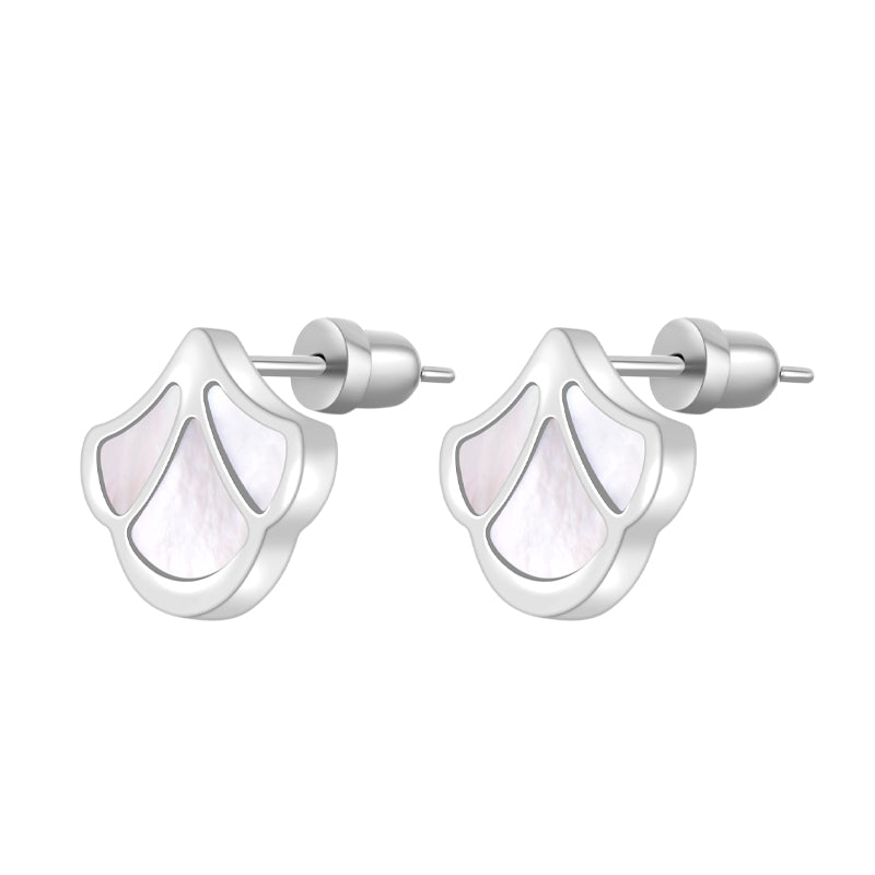 Tulip / Earrings Pearl Silver