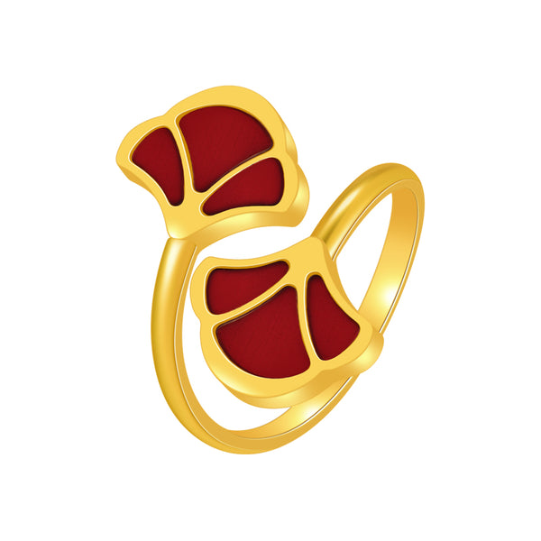 توليب / خاتم الحجر الأحمر باللون الذهبي