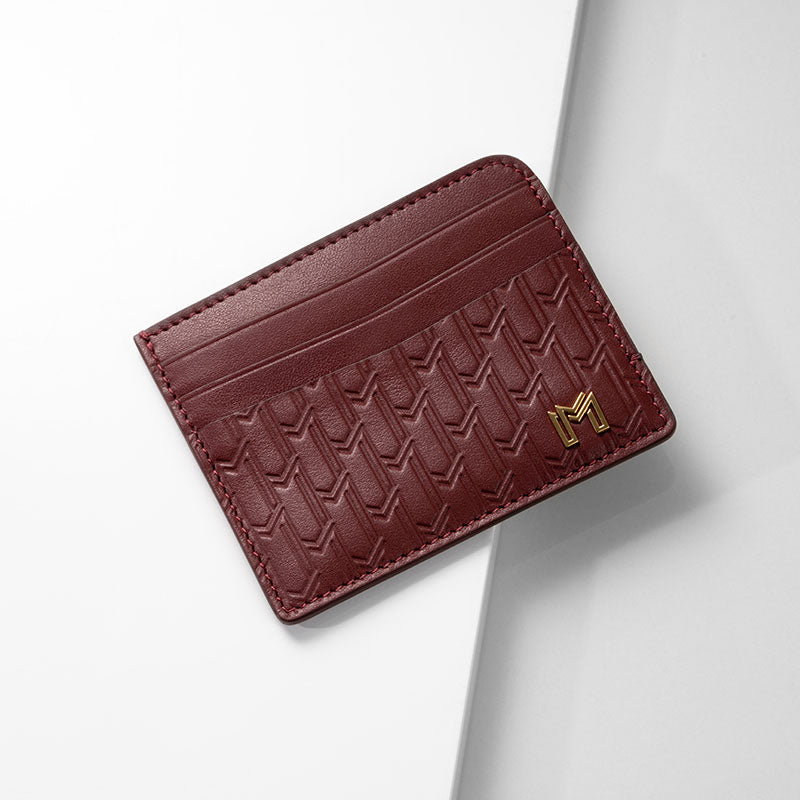 Italian Calfskin Leather Burgundy / Gold