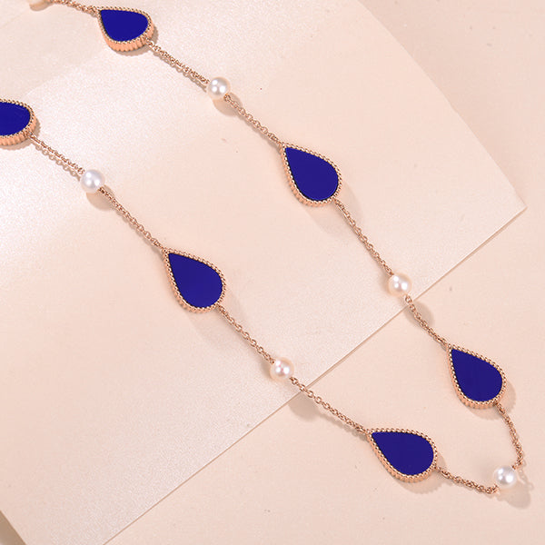 Drop / Necklace Blue Rose Gold