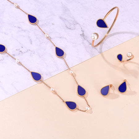 Drop / Necklace Blue Rose Gold