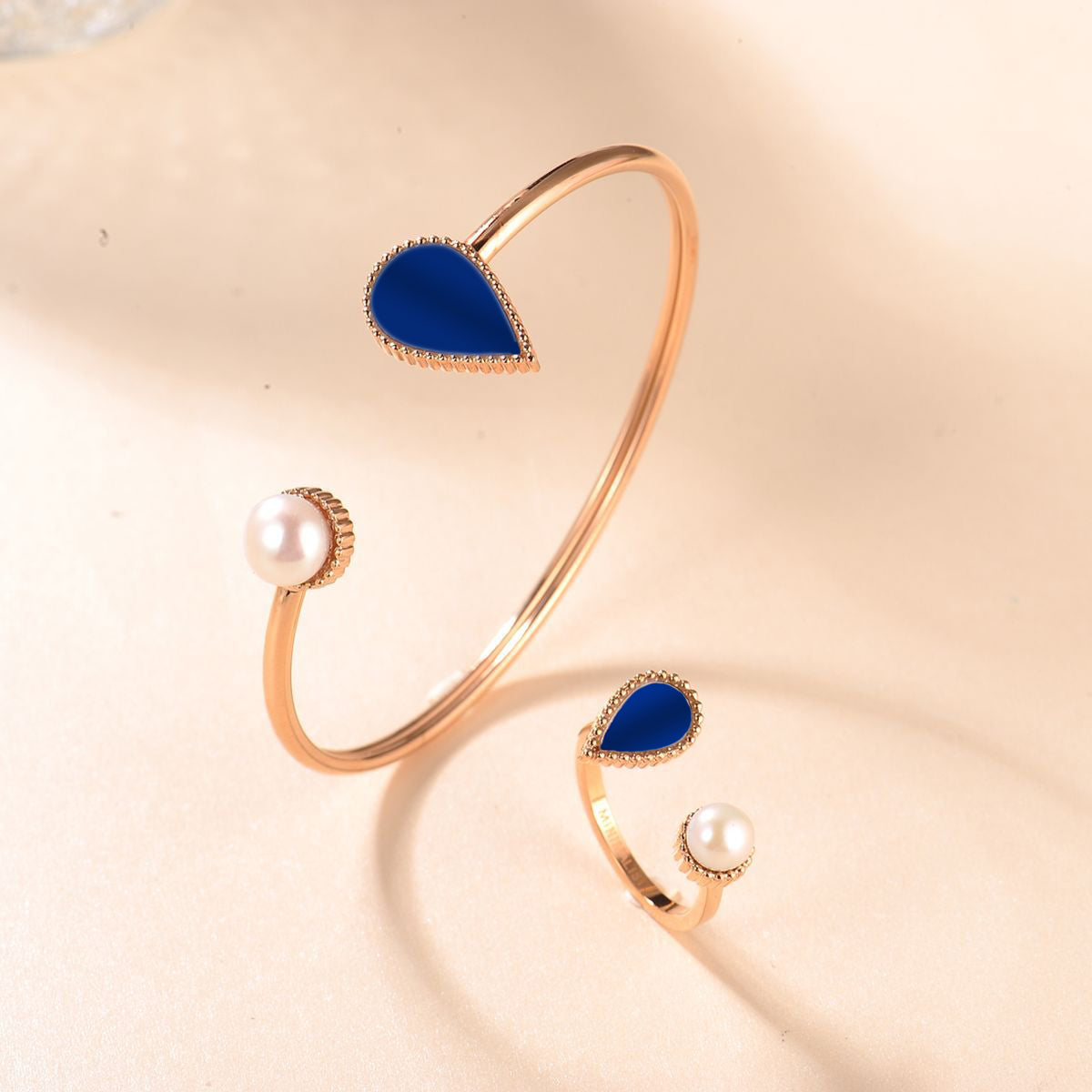 Drop / Bangle Blue Rose Gold