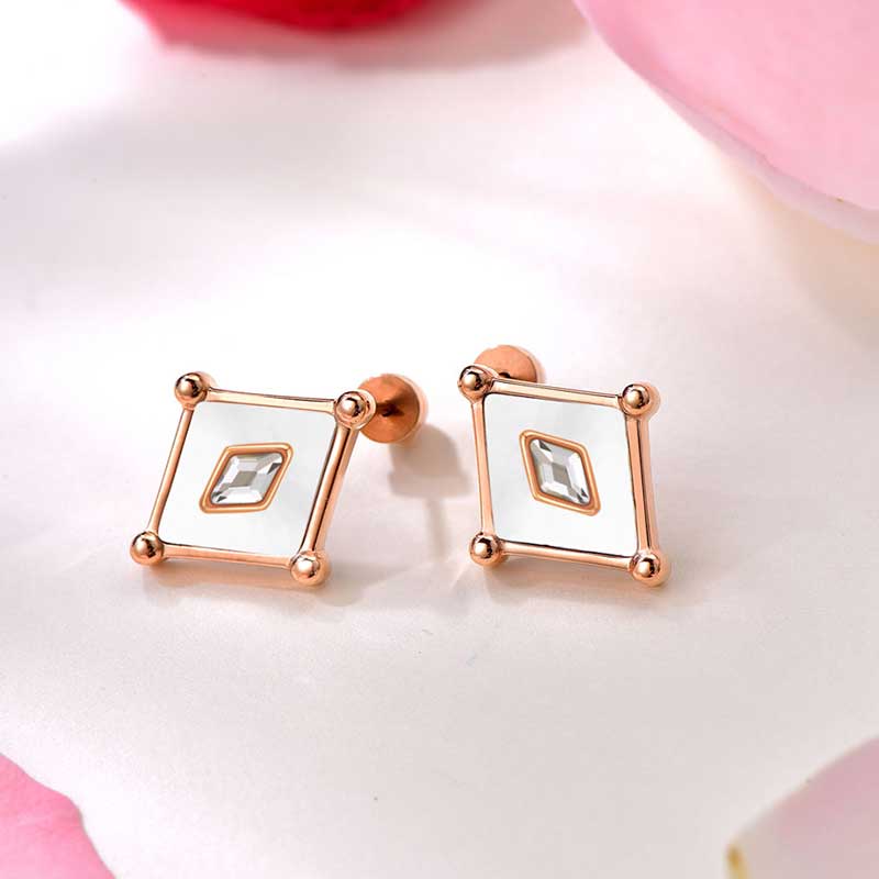 Kite / Earrings Pearl Rose Gold