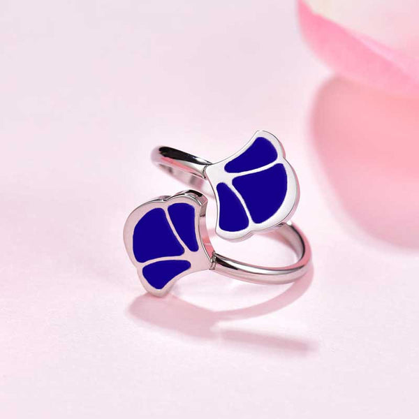 Tulip / Ring Blue Silver