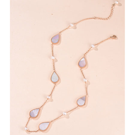 Drop / Necklace Pearl Rose Gold